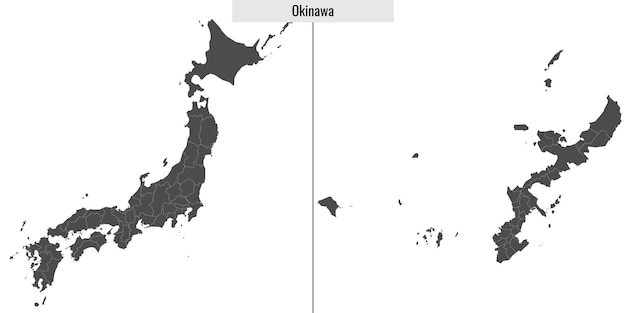 Map of Okinawa prefecture of Japan