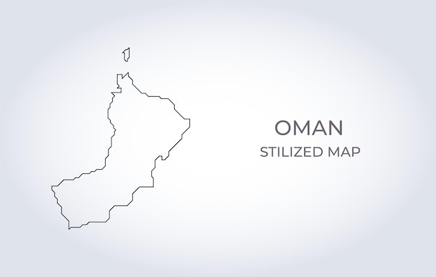 Vector map of oman in a stylized minimalist style