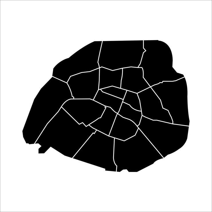 Vector map of paris france icon