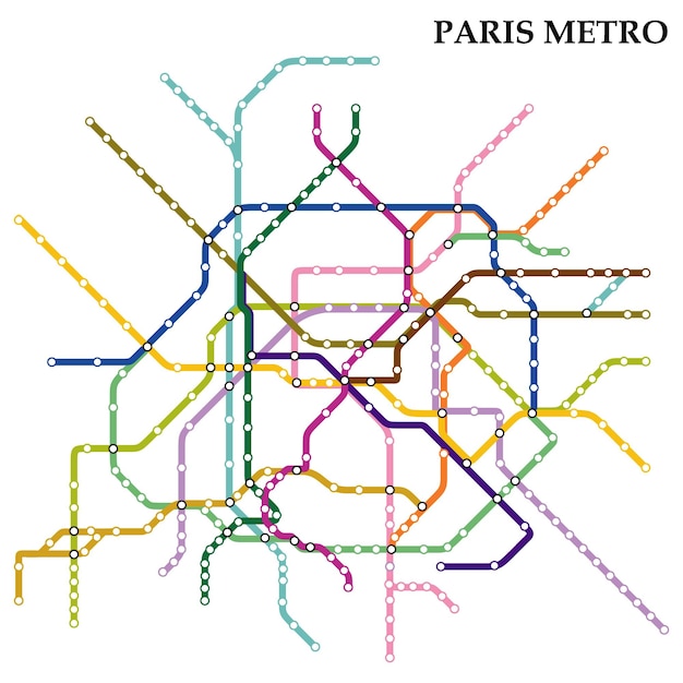 Map of the paris metro subway