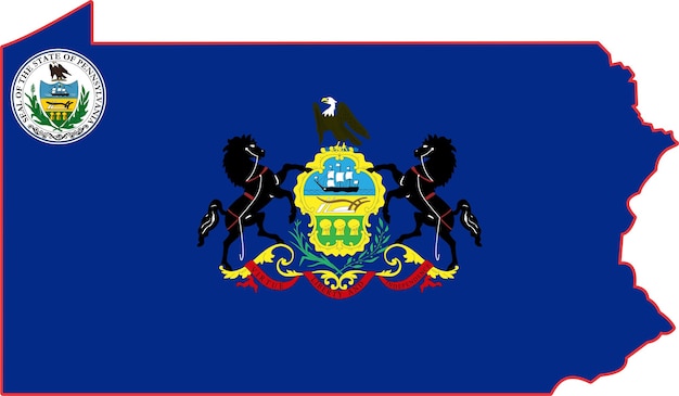 Map of Pennsylvania State USA