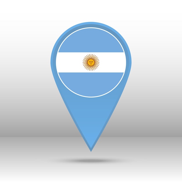 Mappa pin bandiera argentina vettore