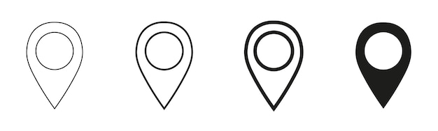 a map of a pin and the arrow symbol for a pin