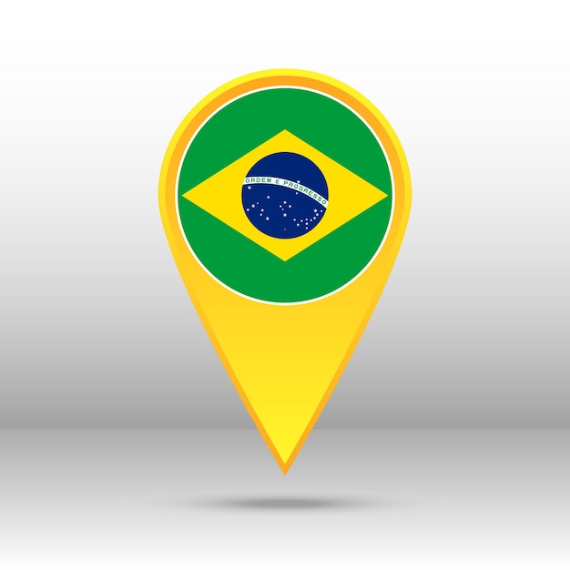 Map pin brazil flag vector