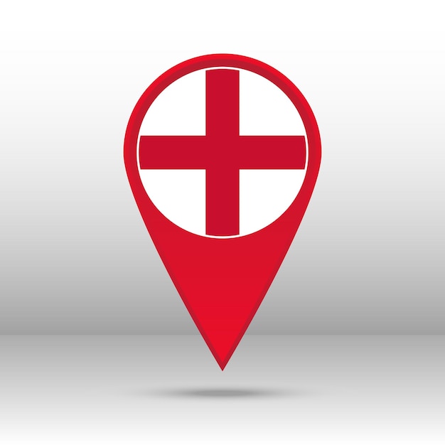 Map Pin England Flag