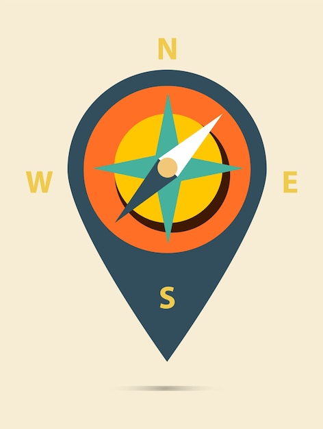 Vector map pin flat design style modern icon, pointer vector