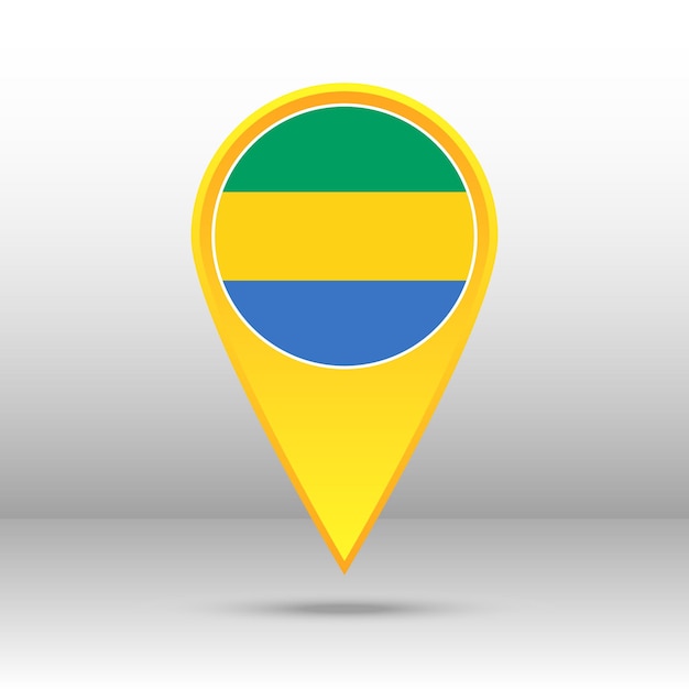 Map pin Gabon flag vector