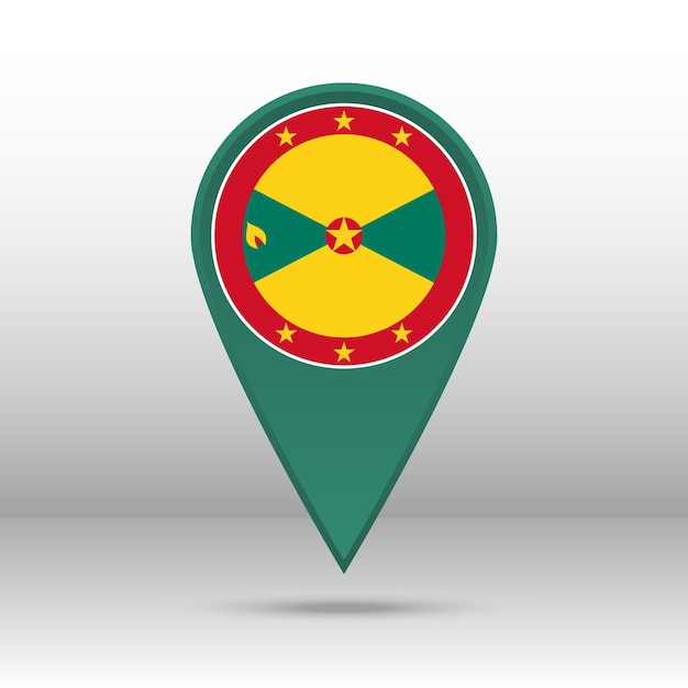 Map Pin Grenada Flag