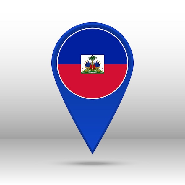 Map Pin Haiti Flag