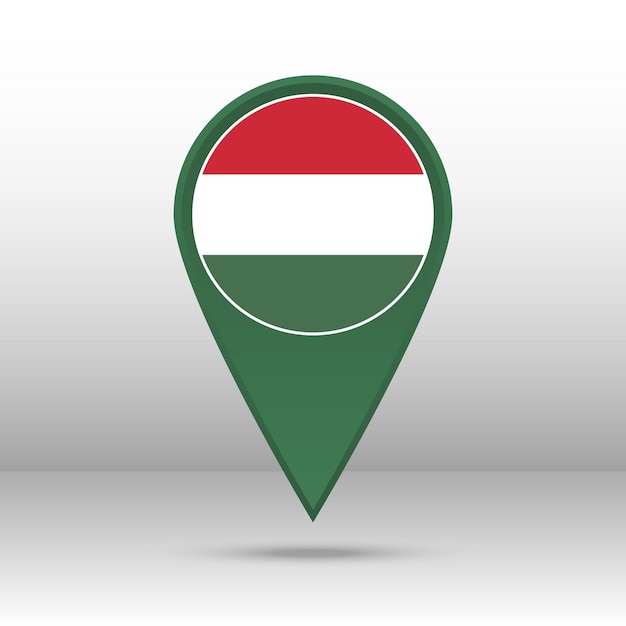 Map Pin Hungary Flag