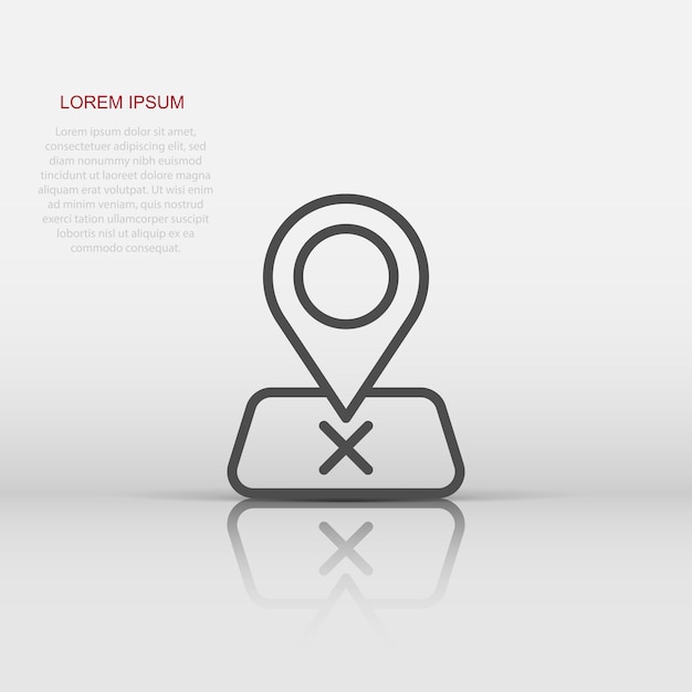 Map pin icon in flat style gps navigation vector illustration on white isolated background Locate position business concept