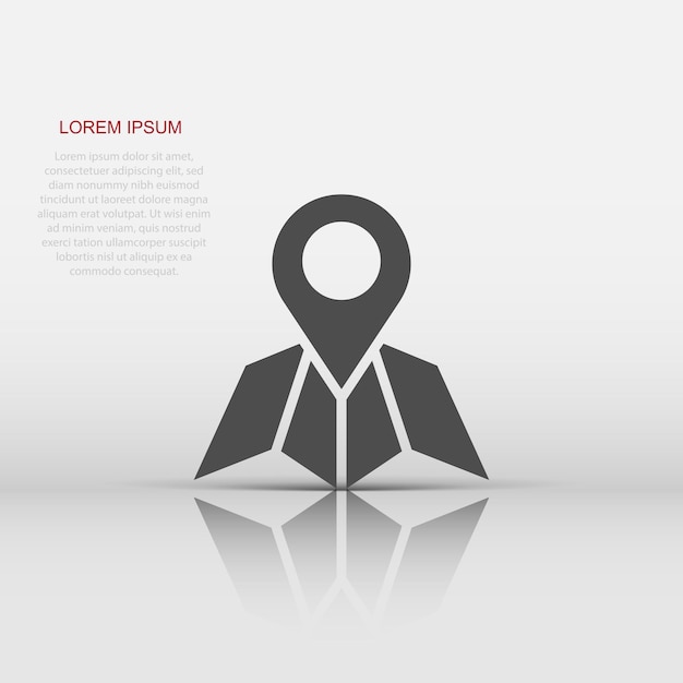 Map pin icon in flat style gps navigation vector illustration on white isolated background Locate position business concept