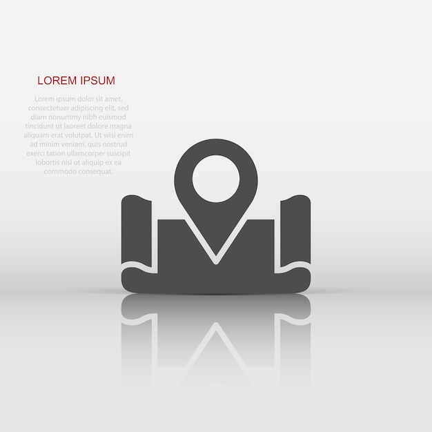 Map pin icon in flat style gps navigation vector illustration on white isolated background Locate position business concept