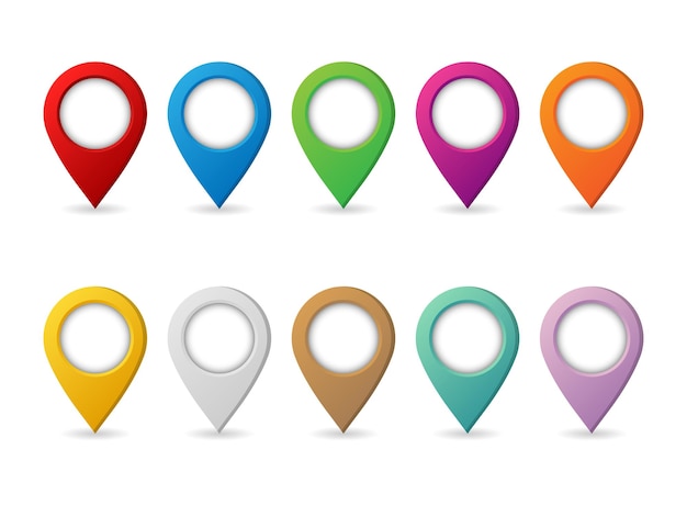 Map pin icon in flat style Pointer destination vector illustration on isolated background Gps navigation sign business concept