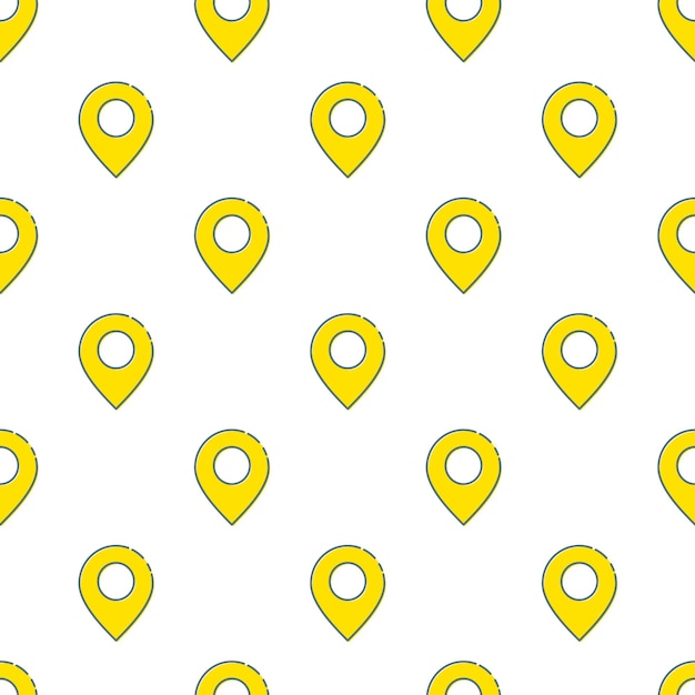 Map pin icon seamless pattern isolated on white background Vector illustration easy to edit