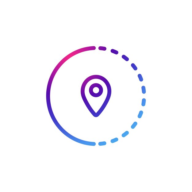 Vector map pin icon with gradient purple effect