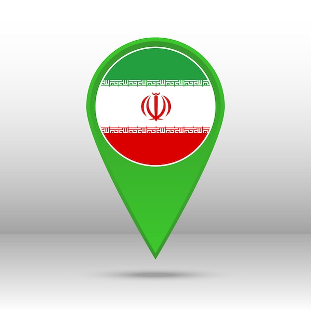 Map pin Iran flag vector