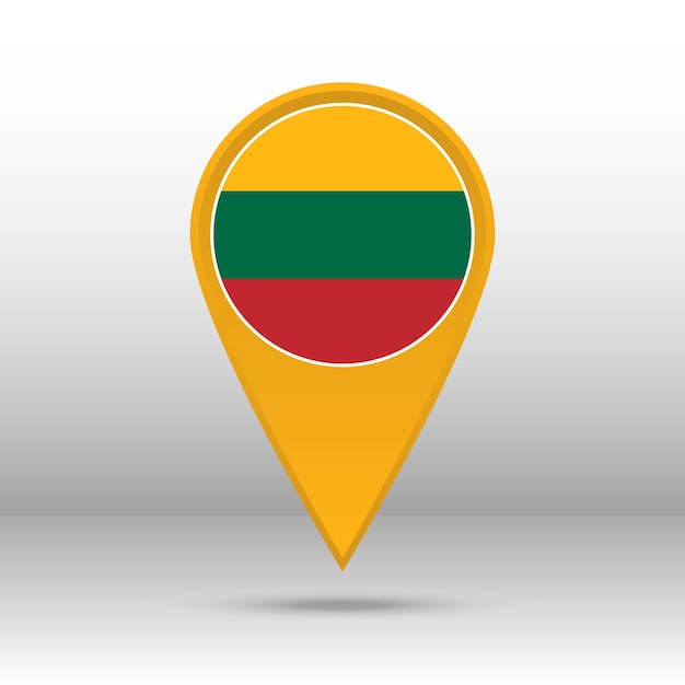 Map Pin Lithuania Flag