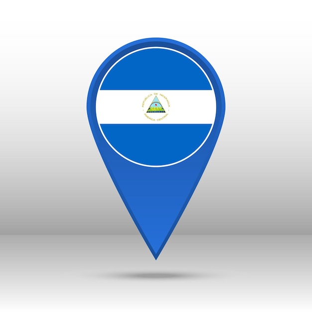 Vector map pin nicaragua flag vector