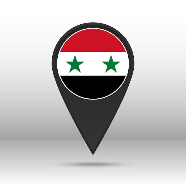 Map pin Syria flag vector