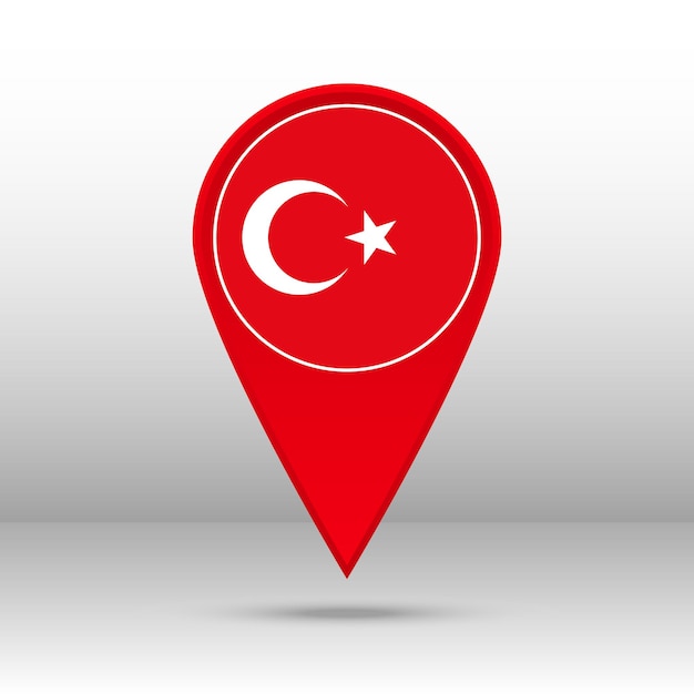 Mappa pin turchia bandiera vettore