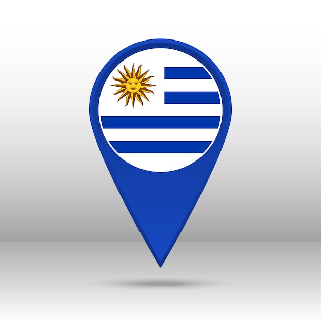 Map pin uruguay flag vector