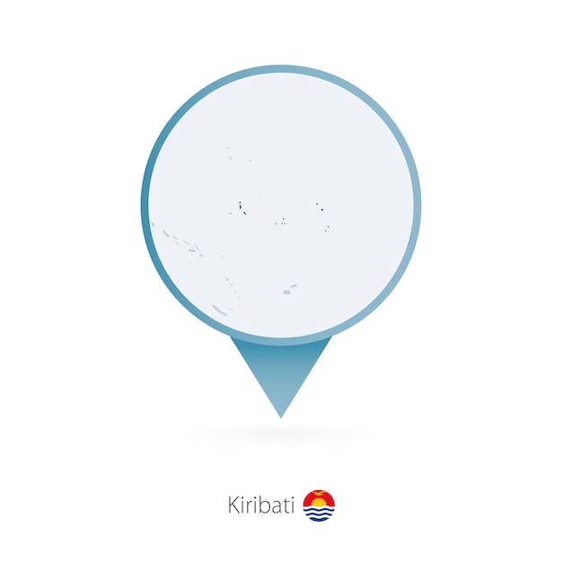 Map pin with detailed map of Kiribati and neighboring countries