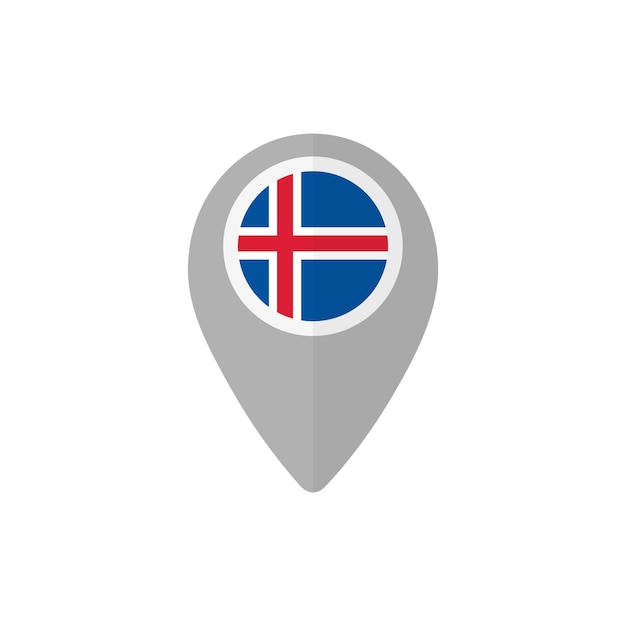 Map pin with the flag of iceland