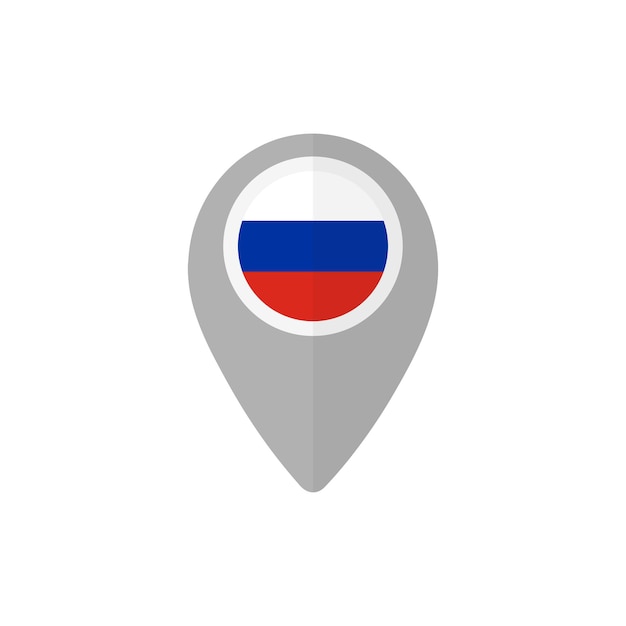 Map pin with the flag of russia.