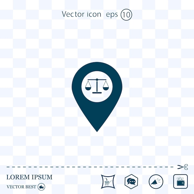 Map pointer flat icon navigator vector illustration