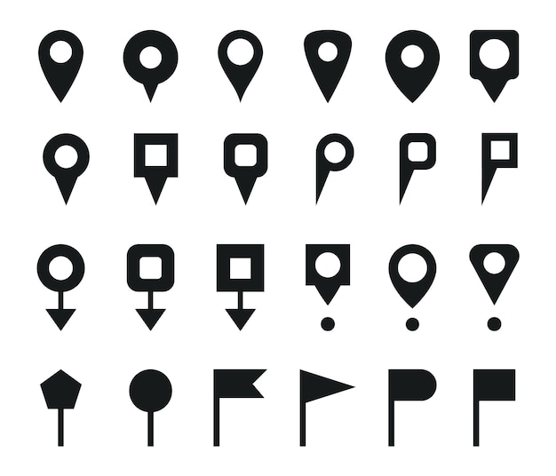 Map pointer icon set map pin icons location pin icon collection