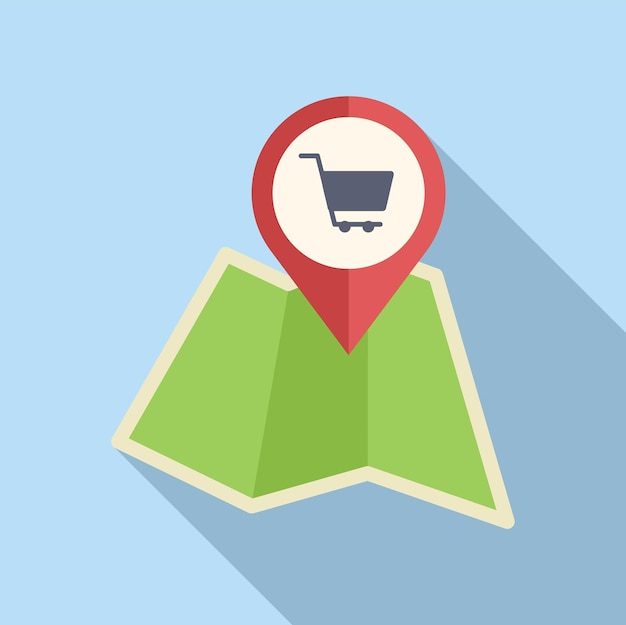 Map pointer shop icon flat vector Locator online