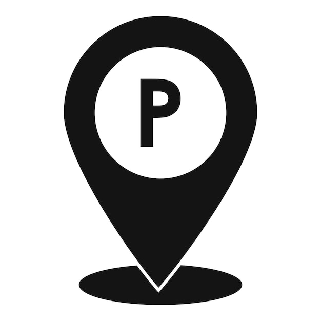 Vector map pointer with car parking sign icon simple illustration of map pointer vector icon for web