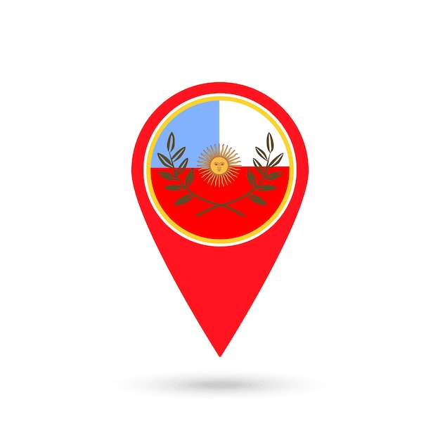 Map pointer with Catamarca Flag Vector illustration