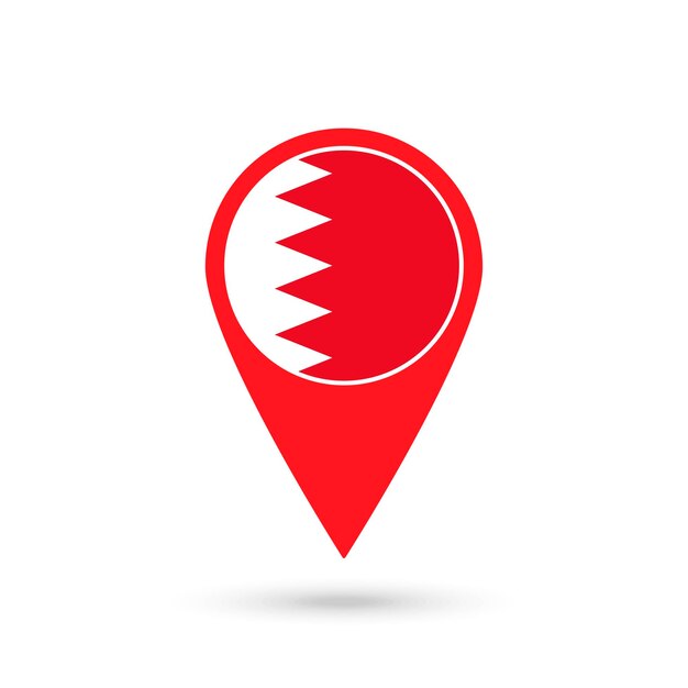 Map pointer with contry Bahrain Bahrain flag Vector illustration