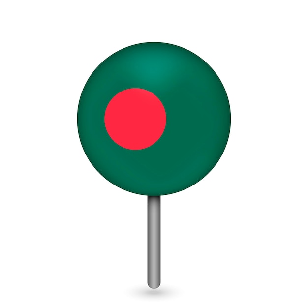 Map pointer with contry Bangladesh Bangladesh flag Vector illustration