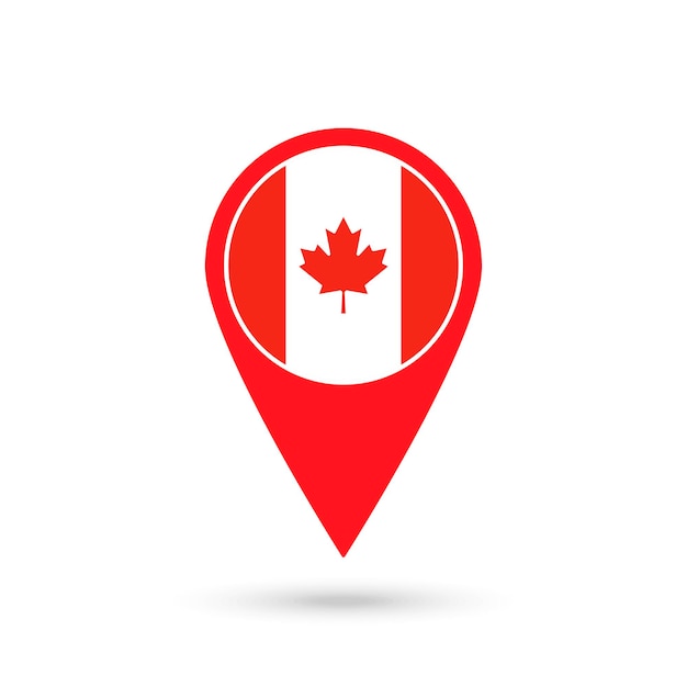 Map pointer with contry Canada Canada flag Vector illustration