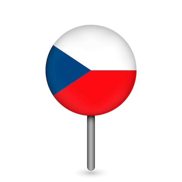 Map pointer with contry Czech Republic Czech Republic flag Vector illustration