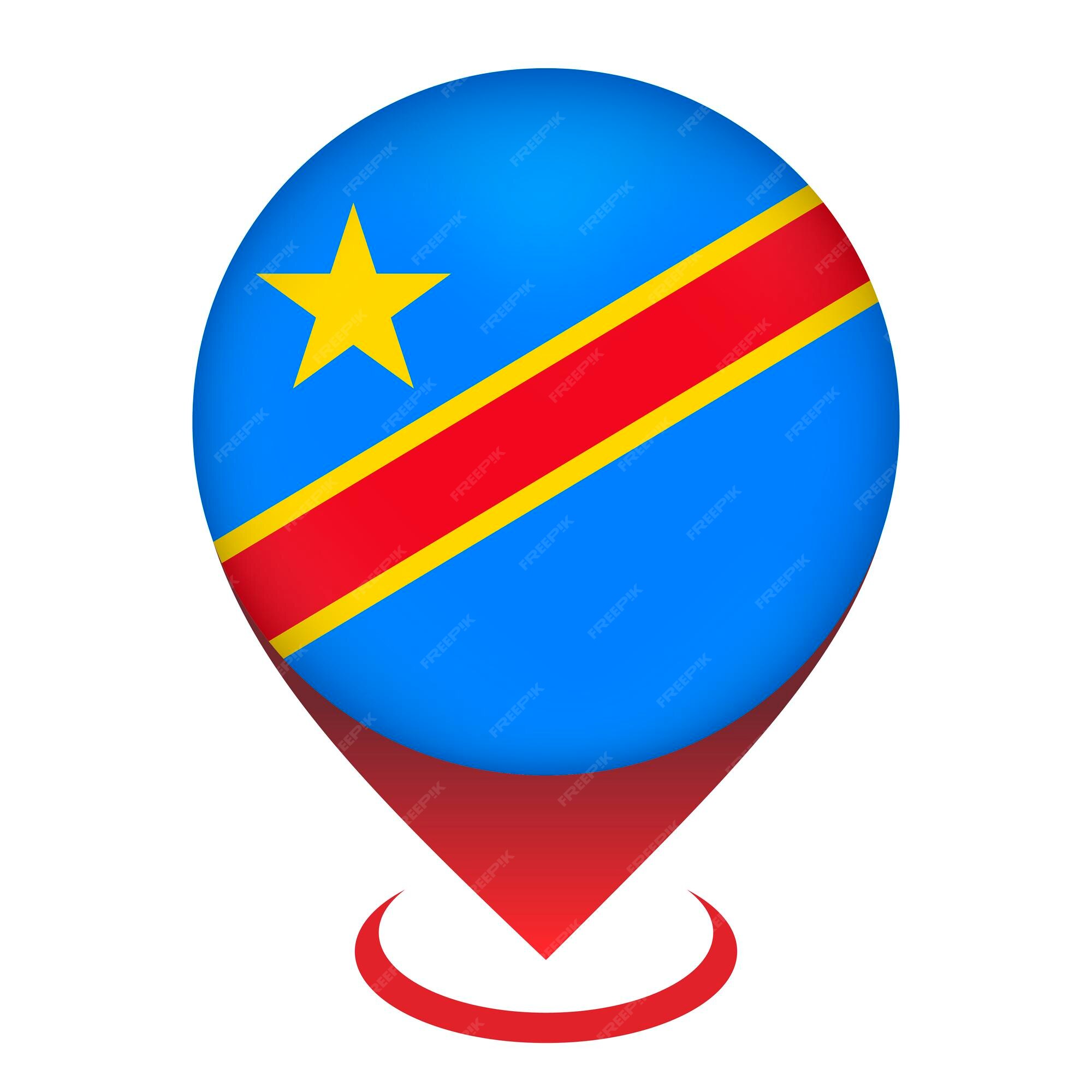 Premium Vector | Map pointer with contry democratic republic of the 