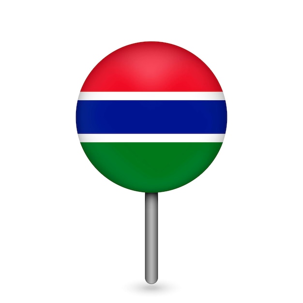 Указатель на карту с флагом Гамбии