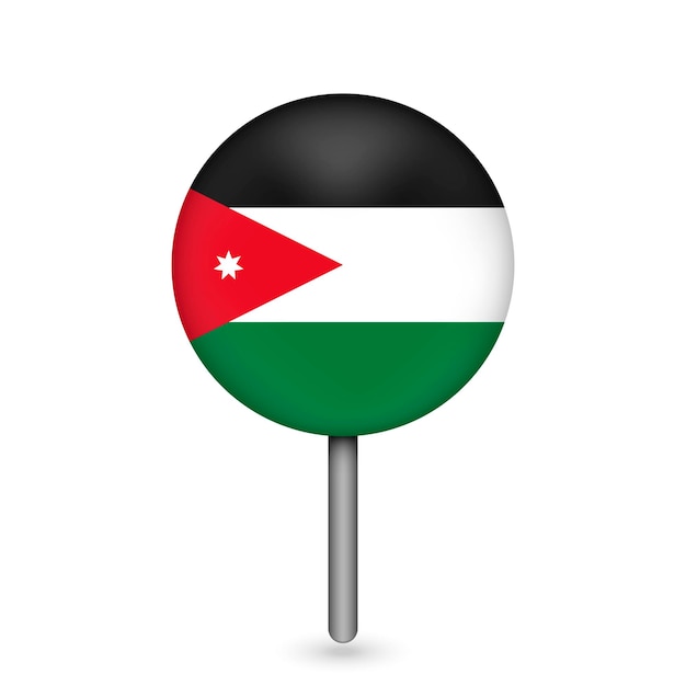 Map pointer with contry Jordan Jordan flag Vector illustration