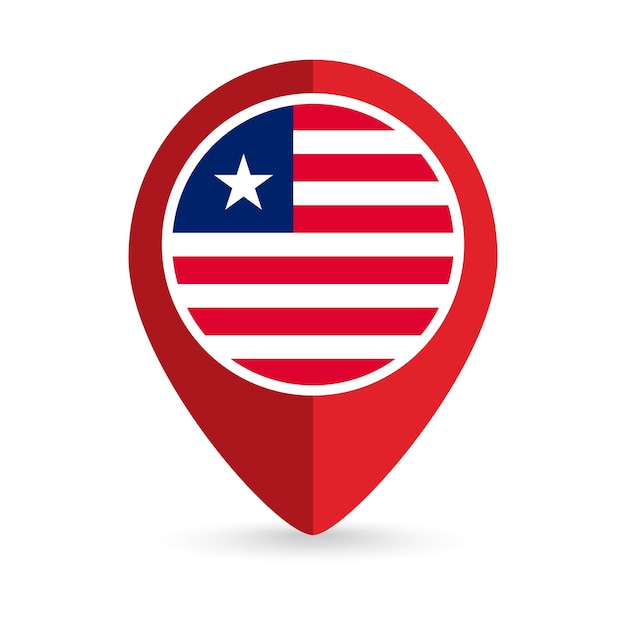 Map pointer with contry Liberia Liberia flag Vector illustration