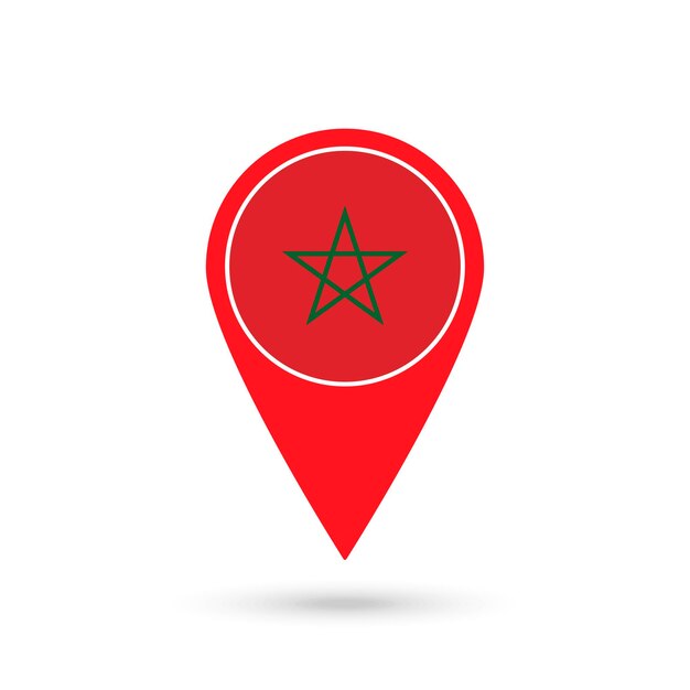 Map pointer with contry Morocco Morocco flag Vector illustration