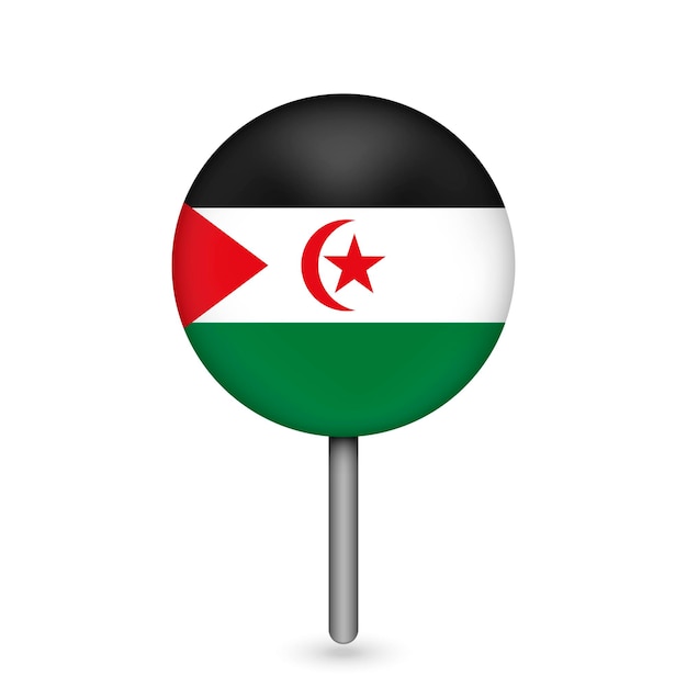 サハラ・アラブ民主共和国の地図ポインターサハラ・アラブ民主共和国の旗ベクトル図