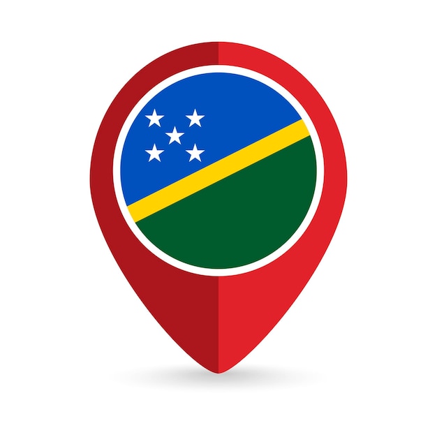 Map pointer with contry solomon islands solomon islands flag vector illustration