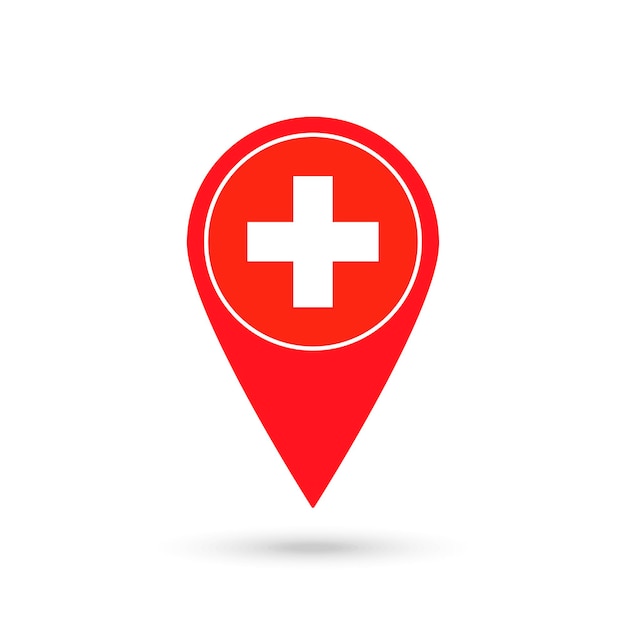 Map pointer with contry Switzerland Switzerland flag Vector illustration