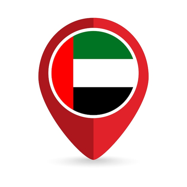 Map pointer with contry united arab emirates united arab emirates flag vector illustration