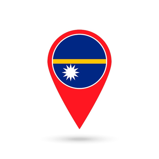 Map pointer with country Nauru Nauru flag Vector illustration