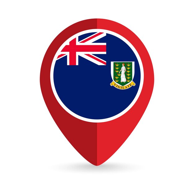 Map pointer with country Virgin Islands Virgin Islands flag Vector illustration