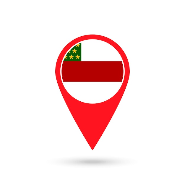 Map pointer with Department of Piura Flag Peru Vector Illustration